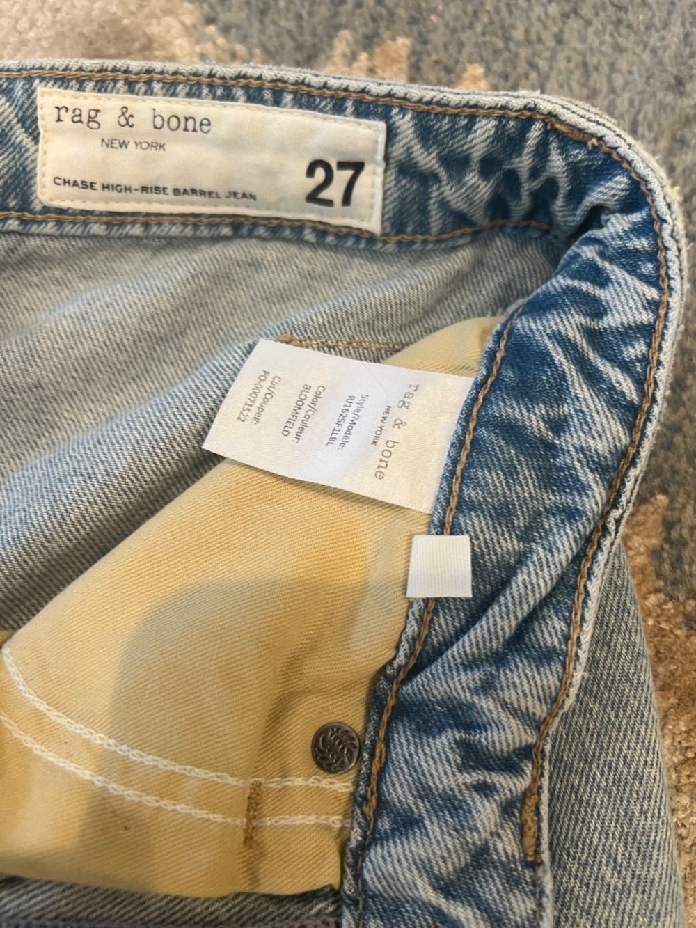 Rag & Bone Chase Barrel Jeans Size 27 - Picture 3 of 3